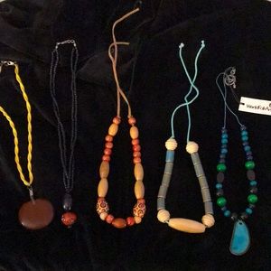 Collection of 5 chunky beaded necklaces